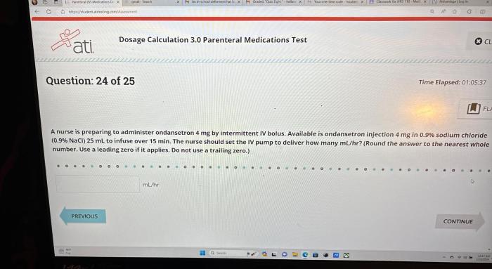 Ati dosage calculation 3.0 parenteral medications test