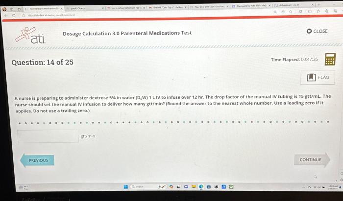 Ati dosage calculation 3.0 parenteral medications test