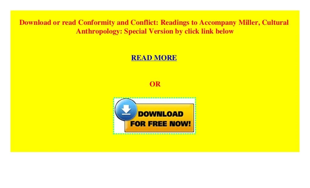 Conformity and conflict readings in cultural anthropology 15th edition