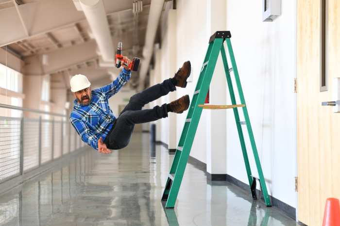 Ladder safety fall construction matters